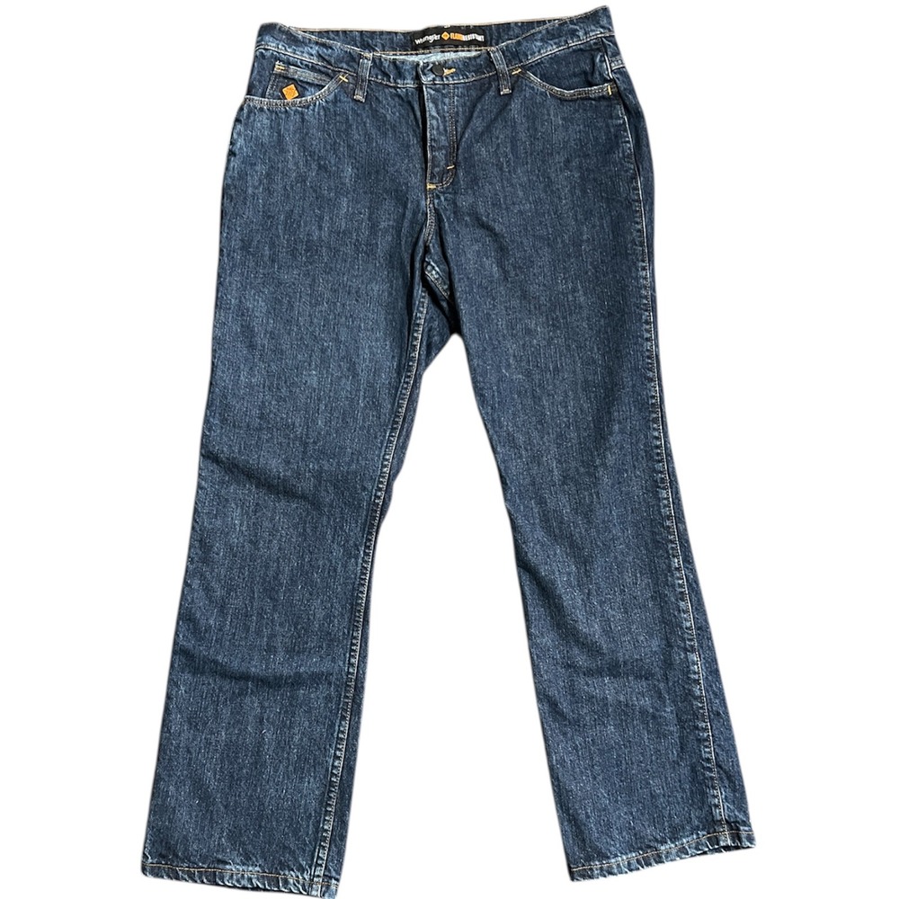 Wrangler FR Flame Resistant Work Jeans Women 13/14 x 30‎ Dark Wash Cotton